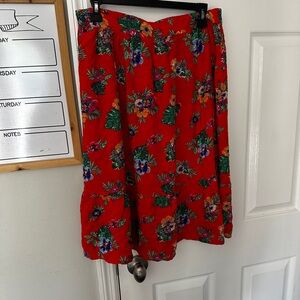 Floral Red Skirt